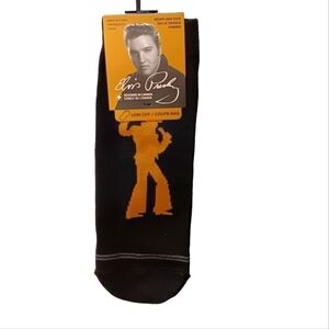 Men's Low Cut Socks Elvis Presley Black Gold Gray Shoe Size US 7-12 Soft Stretch